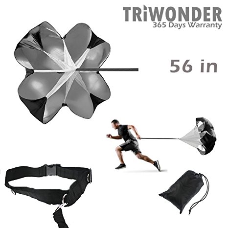 Triwonder 56 inch Speed Training Resistance Parachute Running Chute Power