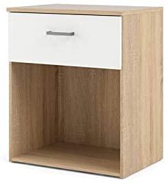 Tvilum 1 Drawer Nightstand, Oak Structure/White