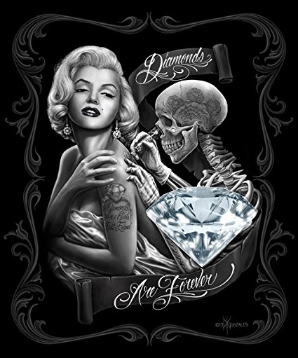 Marilyn Monroe Diamonds are Forever Queen Size Luxury Royal Plush Blanket 79x95 Inches