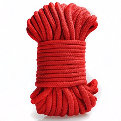 Angel Kiss Red Cotton Rope -( 32-foot / 10m )Natural Soft High Quality Durable Long Rope Strap 8mm Thickness