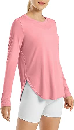 G4Free Women's UPF 50  UV Shirts Long Sleeve Workout Sun Shirt Outdoor Gym Hiking Tops Quick Dry Lightweight