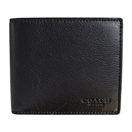 COACH Compact ID Sport Calf Bifold Wallet in Black 74991