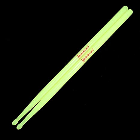 5A Nylon Drumsticks for Drum Set Light strong Professional Night light Plastic Drum Sticks Musical instrument Percussion Accessories (Fluorescence)