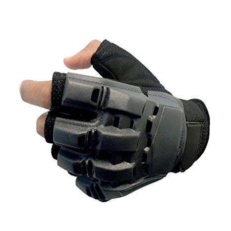 Sportly Tactical Fingerless Gloves – Best Grip in Any Conditions - Durable and Breathable - Ideal for Pistol Shooting, Paintball and Airsoft - Great as Mountain Bike or Motorcycle Glove