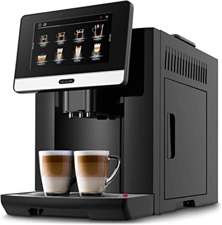 Zulay Magia Super Automatic Coffee Espresso Machine - Durable Automatic Espresso Machine With Grinder - Espresso Coffee Maker With Easy To Use 7” Touch Screen, 20 Coffee Recipes, 10 User Profiles