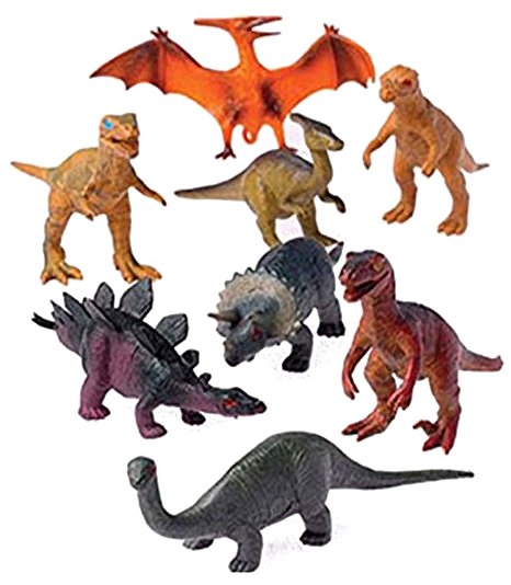 12 - Assorted Medium Sized Plastic Toy Dinosaurs Play set figures.