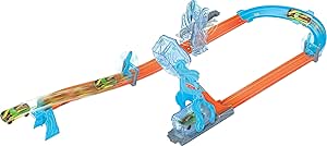 Hot Wheels Toy Car Track Set, Track Builder Wind Gravity Pack Playset with 1:64 Scale Vehicle & 12 Component Parts in Modular Storage Box