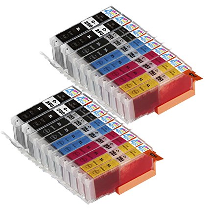 20 Pack - Compatible Ink Cartridges for Canon PGI-250 & CLI-251 XL Inkjet Cartridge Compatible With Canon Pixma MG5420 MG5450 MG5520 MG6320 MG6350 MG6420 MG7120 MX722 MX725 MX922 MX925 iX6820 iX6850 iP7220 iP7250 iP8720 iP8750
