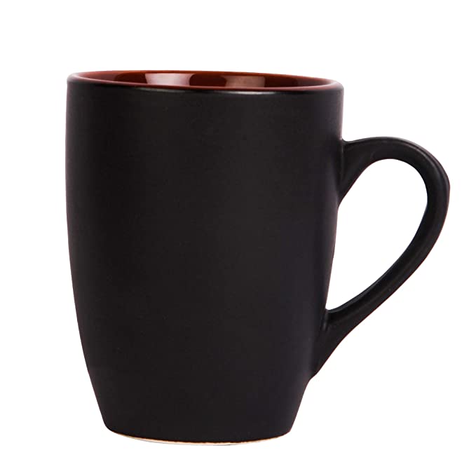 Anwaliya Gaia Tapered Ceramic Coffee Mugs, 250 ml, Set of 1, Satin Black