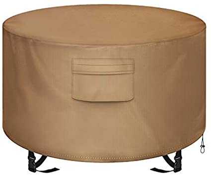 NEXCOVER Fire Pit Cover, Waterproof 600D Heavy Duty Cover Fits Square Outdoor Fire Pit or Table (Round-48 Lx48 Wx22 H)