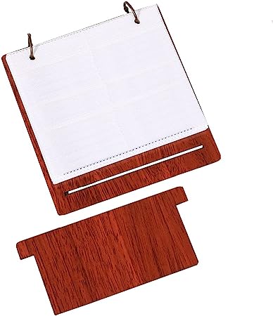 1 Piece Wooden Desktop Photo Display Holder with 24 Pieces Clear Inner Pages Scrapbook Album Flip Photo Displaying