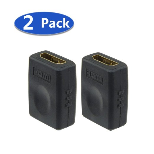 VCE 2 PACK HDMI Female to Female Adapter Gold Plated High Speed HDMI Female Coupler 3Damp4K Resolution