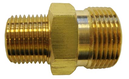 Ultimate Washer High Pressure 22MM Adapter Fitting x 3/8-Inch Brass Male Pipe Thread 5800 PSI Rating Compatible for Troybuilt, Excell, Devilbis, Lasco 60-1057 Models