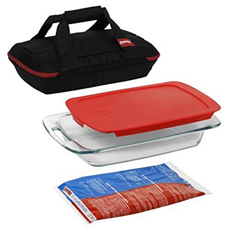 Pyrex Portables 4-Piece Glass Bakeware and Food Storage Set