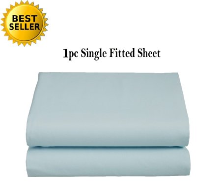 Elegant Comfort® Luxury Ultra Soft Single Fitted Sheet High Quality Special Treatment Construction Deep Pocket up to 16" - King, Aqua