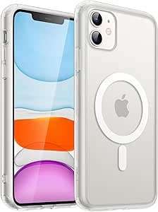 JETech Magnetic Case for iPhone 11 6.1-Inch Compatible with MagSafe, Translucent Matte Back Slim Shockproof Phone Cover (Frosted Clear)