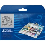 Winsor and Newton Cotman Water Color Pocket PLUS Set of 12 Half Pans