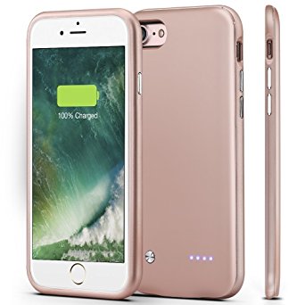 iPhone 7 Battery Case, Sgrice Ultra Slim Portable Charger for iPhone 7 (4.7 inch), 3000mAh Rechargeable Extended Battery Case Charging Case juice pack Battery Pack-Rose Gold