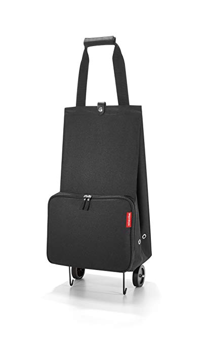 reisenthel Foldable Trolley Bag, Packable Oversized Tote with wheels, Black