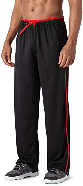 TACVASEN Men's Casual Jogger Athletic Pants Open Bottom Mesh Sweatpants with Pockets