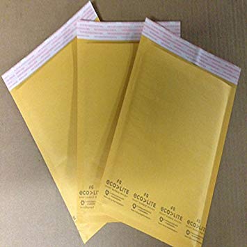 Ecolite Kraft Bubble Mailer, #0, 6.5" x 9" - DVD SIZE - Pack of 150 From The Boxery