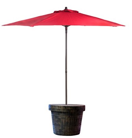 Six-In-One Rolling Umbrella Stand / Base, Side Table, Planter, Ice Chest, Tiki Torch Holder & Christmas Tree Stand
