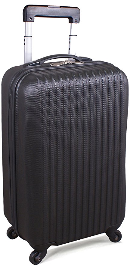 20-Inch ABS Lightweight Carry On Spinner Luggage - Black - Utopia Home