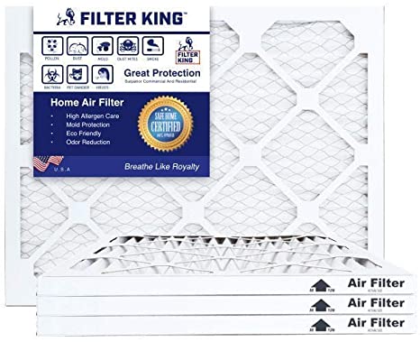 Filter King 16.38x21.5x1 Air Filters | 4 Pack | MERV 13 HVAC Pleated AC Furnace Filters, Protection Against Mold and Pollen, Allergen Reduction, Increases Air Quality | Actual Size