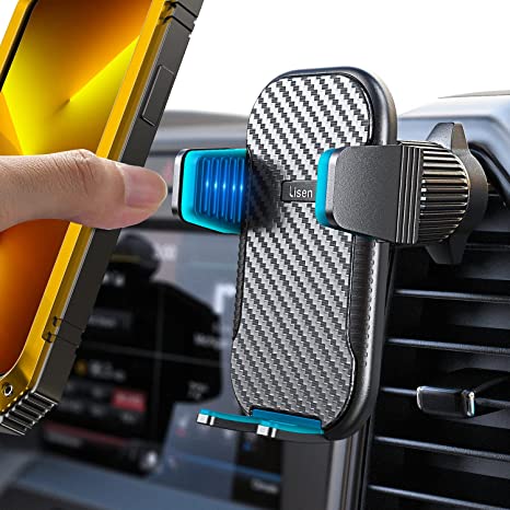 Support téléphone Voiture, [Mise à Niveau 2022 ne jamais Tomber] LISEN Porte Telephone Voiture Ventilation Support Iphone Voiture Compatible avec iPhone 13 Pro Max et Plus