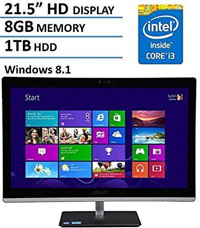 ASUS All-in-One Desktop Computer, 21.5" Full HD Display, Intel Dual Core i3-4160T 3.1 GHz, 8GB DDR3 RA, 1 TB HDD, USB 3.0, HDMI, 802.11ac WiFi, Bluetooth, Windows 8.1 (Certified Refurbished)