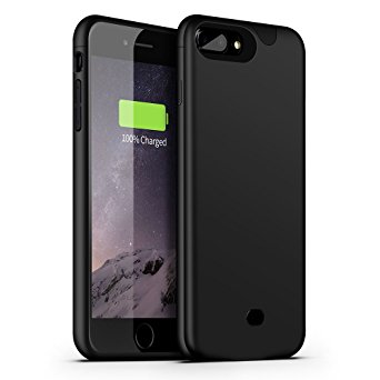 iPhone 7 plus battery case,CHIYING Ultra Slim Portable Charger 4200mAh Rechargeable Extended Battery Case Wireless Charging Case for iPhone 7 Plus(5.5in) Battery Power Case - Black