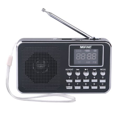 Mifine Portable Speaker Amfm Radio Music Player Micro Sdtf Card for Pc Ipod Phone Q32 Black