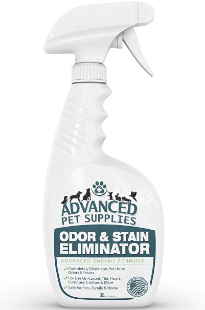 Advanced Pet Supplies Odor & Stain Eliminator - Cleans Accidents in a Hurry Without Dangerous Ingredients That Can Make Pets Sick - Advanced Bio-Enzyme Cat & Dog Urine Pee Smell Remover Carpet Cleaner