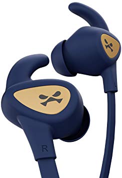 Ghostek Rush Wireless Sport in-Ear Earbuds Bluetooth Headphones with Built-in Mic – Blue/Gold | Sweatproof Water Resistant Headset with Stereo HiFi Sound