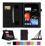 Lenovo Tab 2 A10 10-inch Case FYY Full ProtectionPremium Leather Case with Card Slots Note Holder Hand Strap forLenovo Tab 2 A10 10-inch Black With Auto WakeSleep