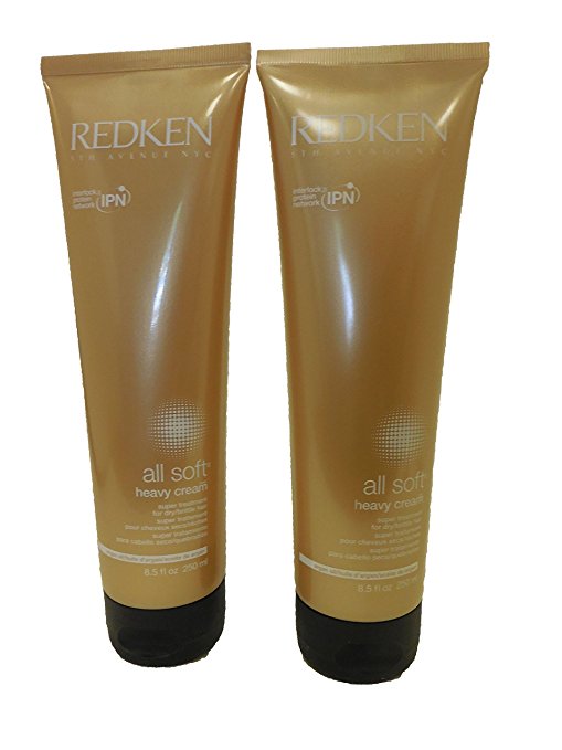 Redken All Soft Heavy Cream for Dry/Brittle Hair, 8.5-Ounce Tubes (Pack of 2)