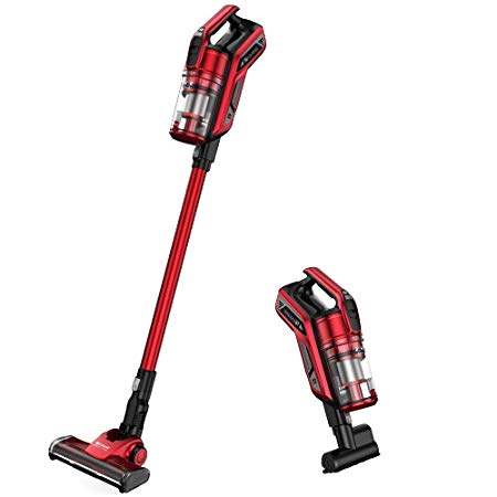Proscenic I9 Cordless Vacuum Cleaner,Powerful Suction 22000Pa with LED Headlight, Intelligent Dust Recognition,Charging Base,Battery Removable,Red