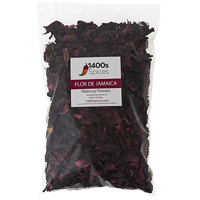 1lb Dried Hibiscus Flowers perfect for Tea and Mexican Agua Fresca, Flor de  Jamaica, Whole Flowers and Petals by 1400s Spices
