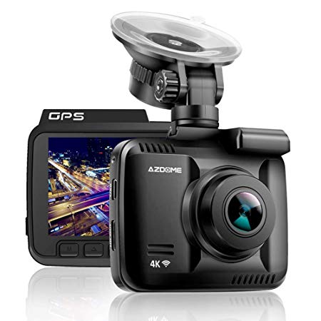 AZDOME Car Dash Cam, 170 °Wide Angle Dashboard Camera, 1080P Full HD Driving Recoder Built in GPS WiFi, G Sensor, WDR Super Night Vision, Loop Recording, Parking Monitor, Motion Detection