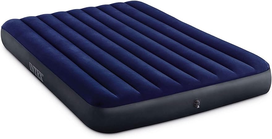 Intex 80 x 60 x 10 Inch Dura-Beam Fiber-Tech Vinyl Standard Downy Air Mattress with Plush Top and 2-in-1 Valve, Queen (Pump Not Included)