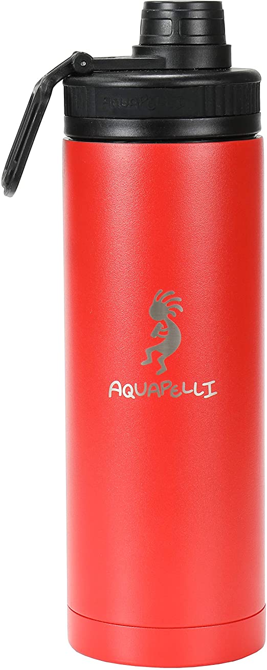 Aquapelli Vacuum Insulated Water Bottle, 18 ounces, Aurora Red