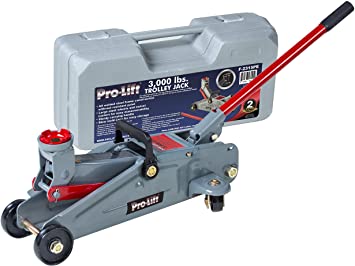 Pro-Lift F-2315PE Grey Hydraulic Trolley Jack Car Lift with Blow Molded Case-3000 LBS Capacity