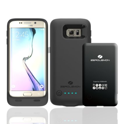 Samsung Galaxy S6 Edge Battery Case,ZeroLemon 3500mAh Slim Power Battery Case for Samsung Galaxy S6 Edge,(Fits All carriers of Galaxy S6 Edge) [180 days ZeroLemon Warranty Guarantee]-Black