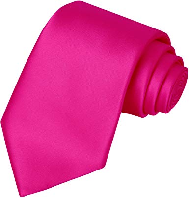 KissTies Solid Satin Tie Pure Color Necktie Mens Ties   Gift Box