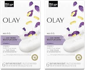 Olay Age Defying Bar Soap with Vitamin E and Vitamin B3 Complex Beauty Bars 3.75 oz (6 Count) (Pack of 2)