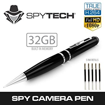SPYTECH 1920x1080p 32GB 5MP H264 HD Spy Camera Pen and Recording Kit