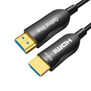 Optimal Shop 4K Fiber Optic HDMI Cable 50Feet,HDMI 2.0 Cable 18Gbps Supports 4K@60Hz,4:4:4/4:2:2/4:2:0,HDR,Dolby Vision,HDCP2.2,ARC,3D,Slim and Flexible HDMI Fiber Optic Cable (50 Feet/15 Meter)