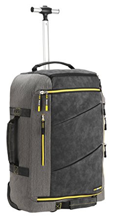 Cabin Max Manhattan 55x40x20 Hybrid Trolley Backpack Flight Approved hand luggage(Grey/Yellow)