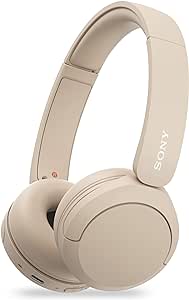 Sony WH-CH520 Best Wireless Bluetooth On-Ear Headphones with Microphone for Calls and Voice Control, Up to 50 Hours Battery Life with Quick Charge Function, Includes USB-C Charging Cable - Beige