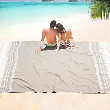 Ginat Turkish Beach Towel Boho Beach Throw Blanket Anti Resistant Sand Free Quick Dry Lightweight Sandless Cloud Hawaii Honeymoon Travel Essentials Xl Big Huge Jumbo Women Summer Vacation Gift